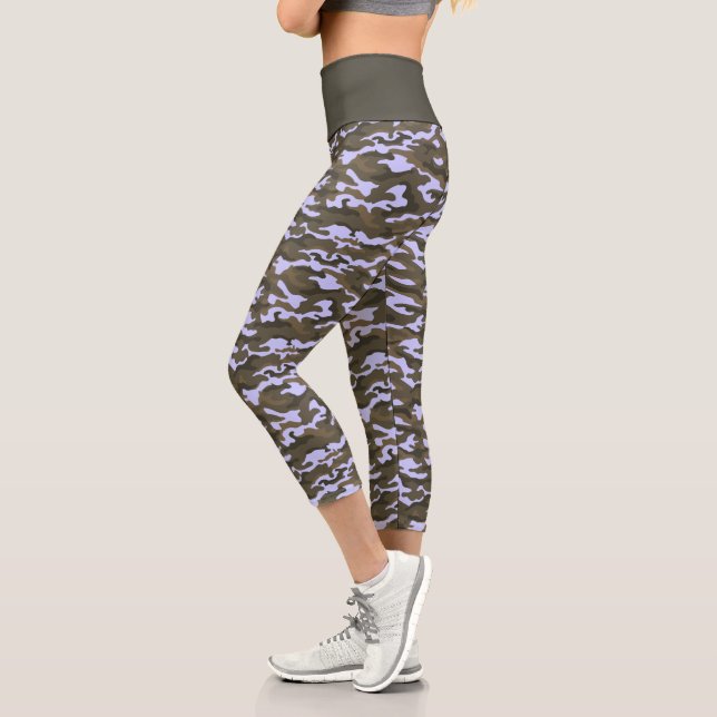Leggings Capri Camouflage Camouflage bleu de Periwinkle (Gauche)