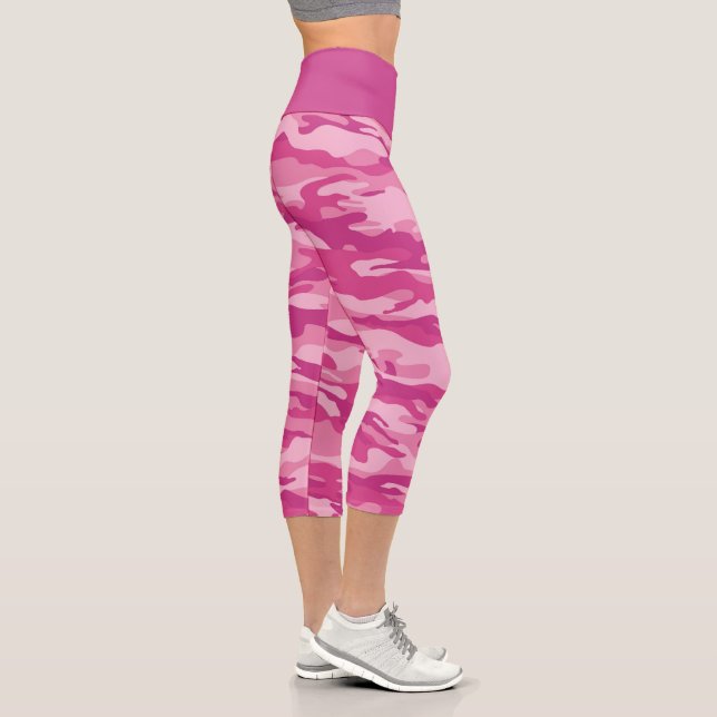 Leggings Capri Camouflage camouflé rose mignon (Droite)