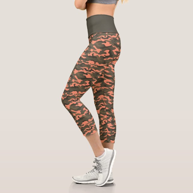Leggings Capri Camouflage de corail mignon (Gauche)