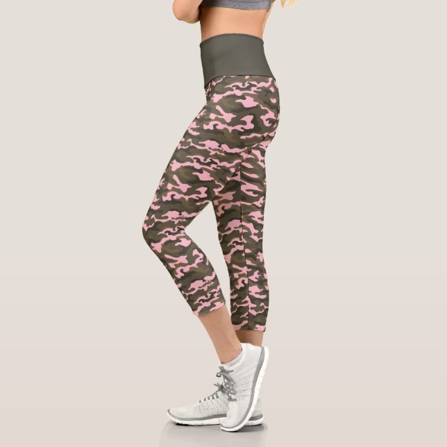 Leggings Capri Camouflage en camo rose bonbon (Gauche)