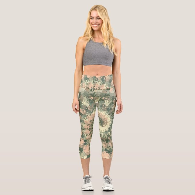 Leggings Capri Camouflage militaire coloré (Recto)
