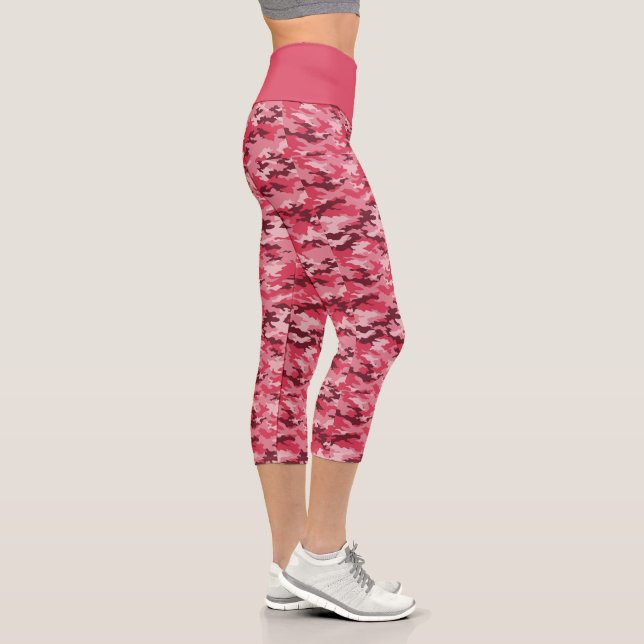 Leggings Capri Camouflage rose Capris haut taille (Droite)