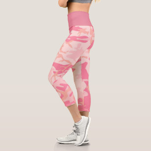 Leggings Capri Camouflage rose Hauteur de jambières Capri