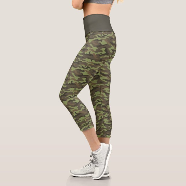 Leggings Capri Camouflage vert Camo mignon (Gauche)
