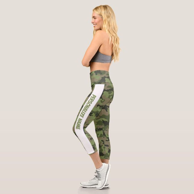 Leggings Capri Camouflage vert doux PERSONNALISER (Gauche)