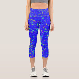 Leggings Capri Capri bleu vif aux Coeurs colorés
