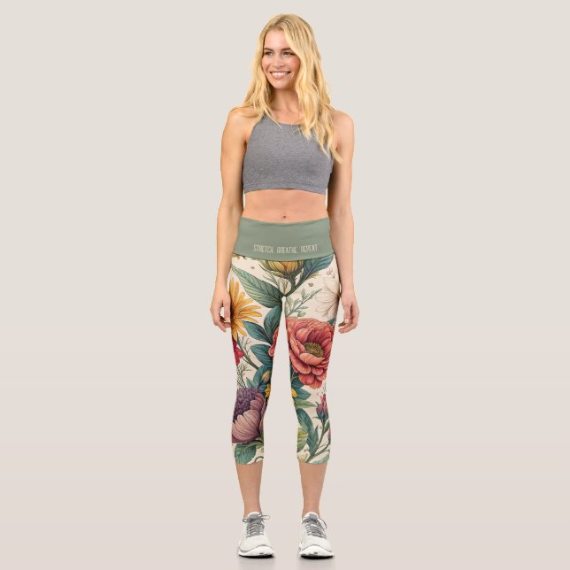 Leggings Capri Capri botanique vintage (Recto)