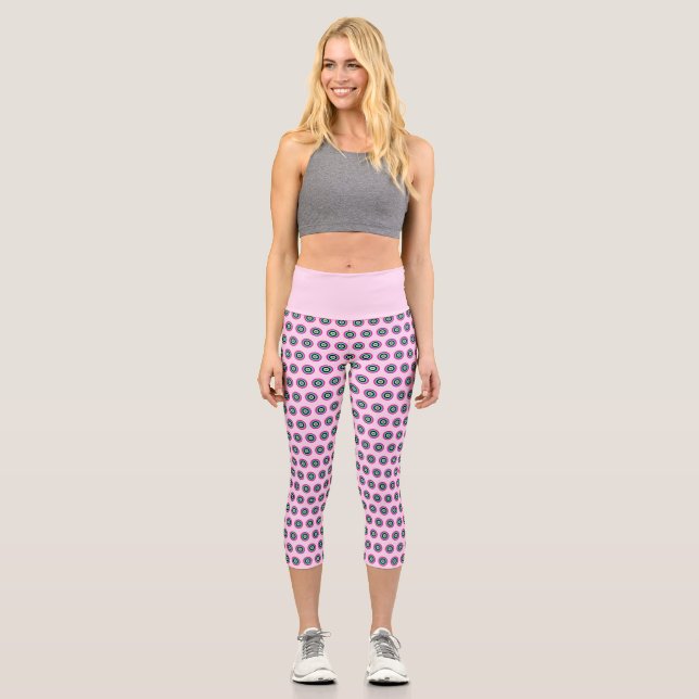 Leggings Capri Capri géométrique haut-taille - Design élégant (Recto)