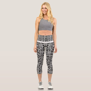Leggings Capri Capri imprimé haut taille élégant et polyvalent