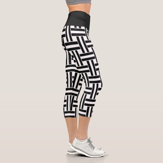 Leggings Capri Capri noir à carreaux taille haute (Droite)