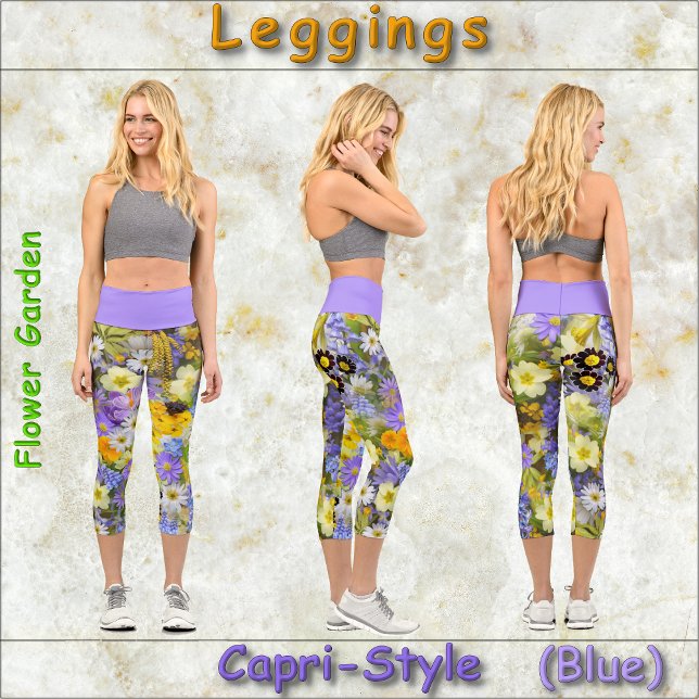 Leggings Capri CAPRI STYLE LEGINGS - "Jardin Fleur" (Créateur téléchargé)
