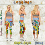 Leggings Capri CAPRI STYLE LEGINGS - "Rythme" -Abstrait   Bleu<br><div class="desc">Une image artistique abstraite intitulée "Rythme, Joie de vivre" (1912) de Robert Delaunay est présentée sur ces Leggings colorés de style Capri. Disponible en cinq tailles pour femmes (XS, S, M, L, XL). Voir la description "À propos de ce produit" ci-dessous pour des informations générales sur le dimensionnement et le...</div>