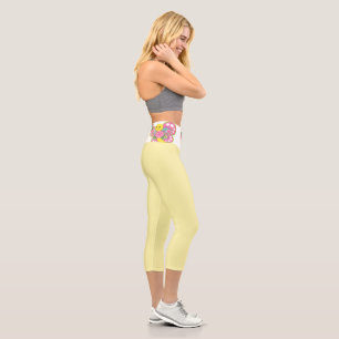 Leggings Capri Capri taille haute bébé jaune papillon à la taille