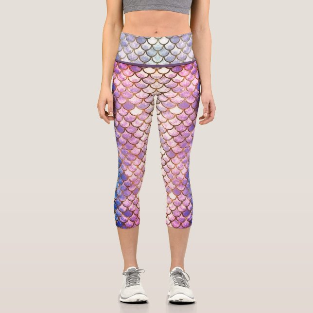Leggings Capri capri taille haute sirène (Recto)