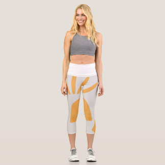 Leggings Capri Capris à haut taille fleurie