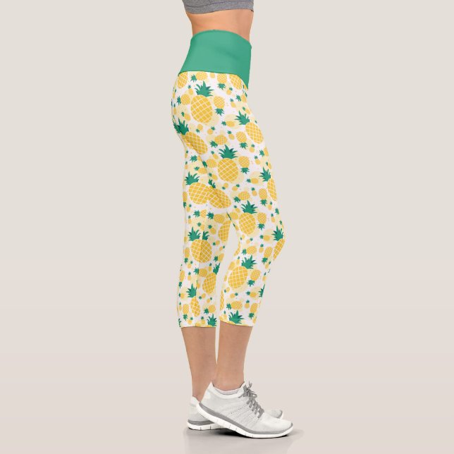 Leggings Capri Capris à haute taille d'ananas tropical (Droite)