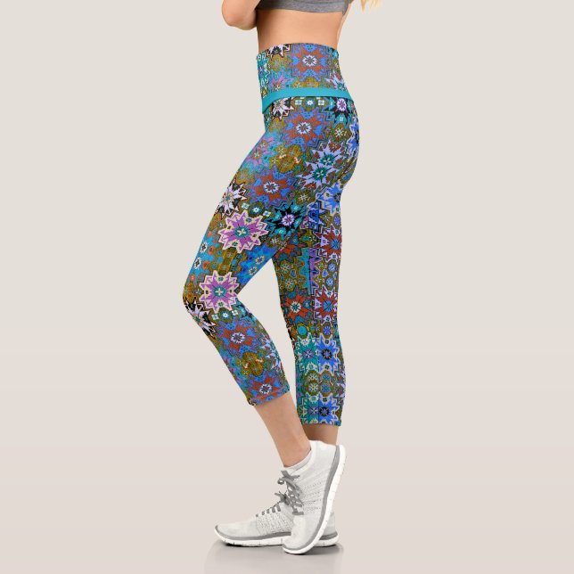 Leggings Capri Capris arménien, Art populaire à taille élevée (Gauche)