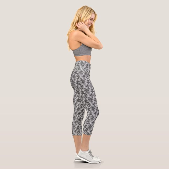 Leggings Capri Capris de camouflage gris tendance (Droite)