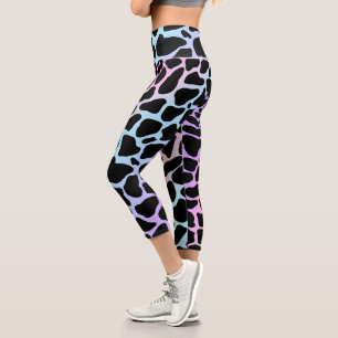 Leggings Capri Capris élégants imprimés vache multicolores haute
