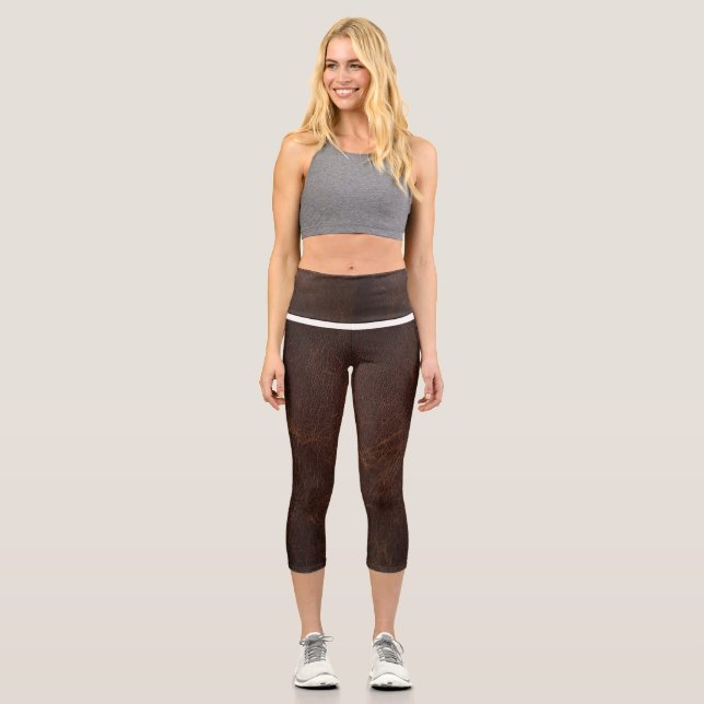 Leggings Capri Capris en cuir haut taille (Recto)