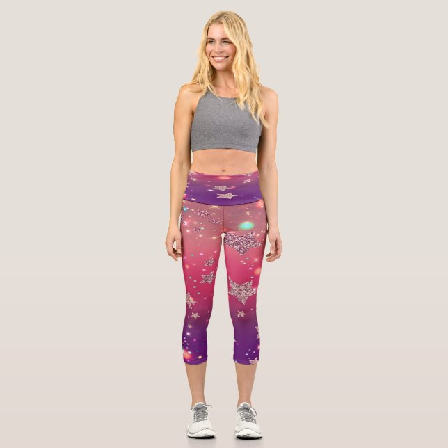 Leggings Capri Capris étoilé à taille élevée (Recto)