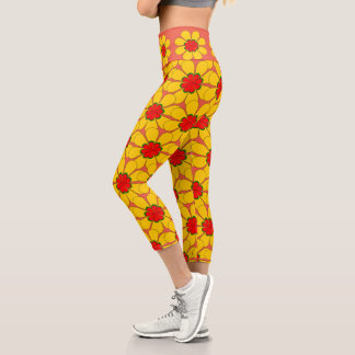 Leggings Capri Capris - Fleurs Jaunes