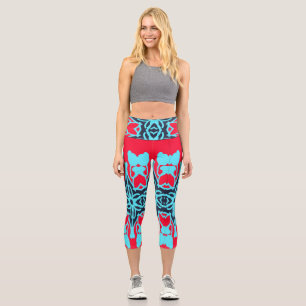 Leggings Capri Capris haut taille, design classique multicolore