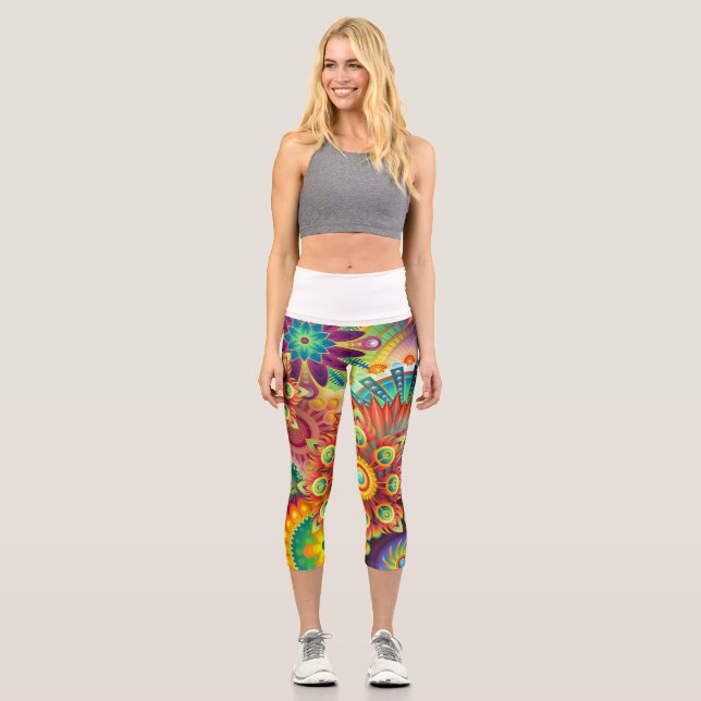 Leggings Capri Capris haut taille imprimé (Recto)