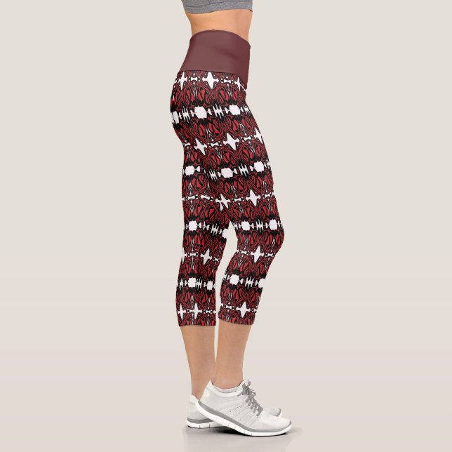 Leggings Capri Capris haut taille rouge (Droite)
