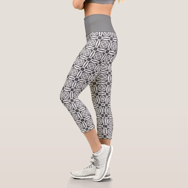 Leggings Capri Capris monochromes modernes à haute taille (Gauche)