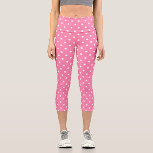 Leggings Capri Capris Pois roses