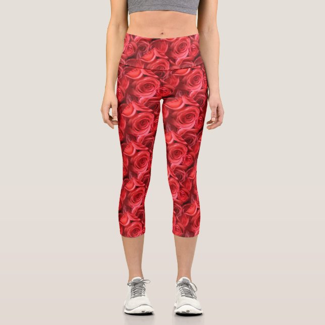 Leggings Capri Capris rose haut-taille (Recto)
