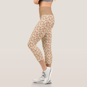 Leggings Capri Capris taille haute à motif paisley marron et vani