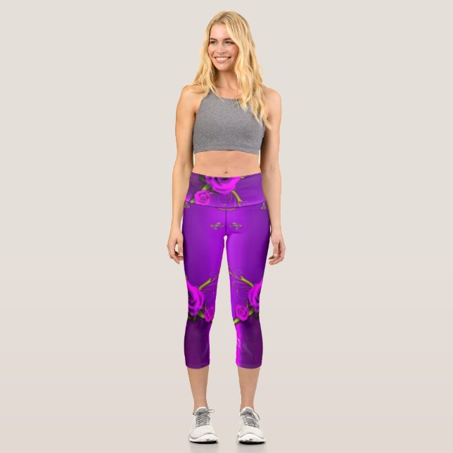 Leggings Capri Capris Taille Haute de Style Fabriqués sur mesure  (Recto)