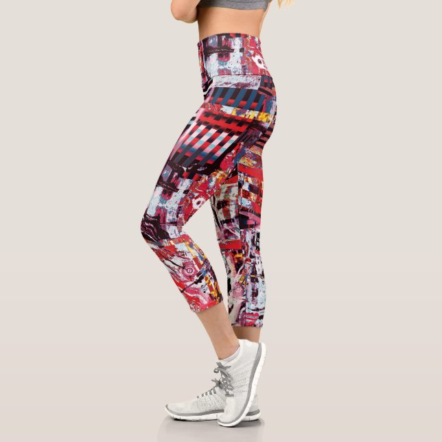 Leggings Capri Capris Taille Haute – Fragmented Pulse (Gauche)