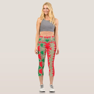 Leggings Capri Capris, un motif de tissu tendance multicolore