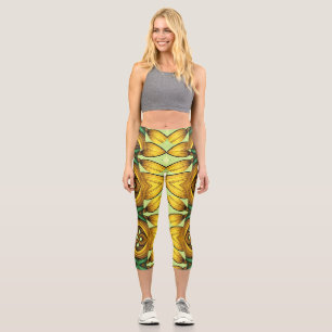 Leggings Capri Capris, un motif de tissu tendance multicolore des