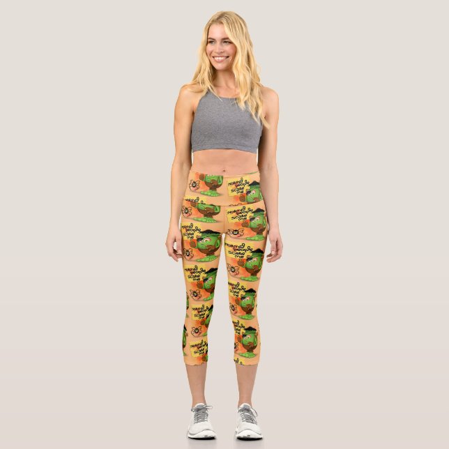 Leggings Capri Caractère Frankenstein de 'Normal People Scare Me' (Recto)
