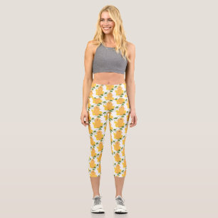 Leggings Capri Caricature citrouille gourde en beuret joyeux