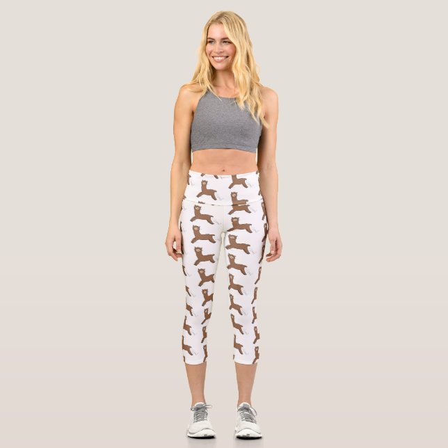 Leggings Capri Caricature d'alpaga brun joli (Recto)