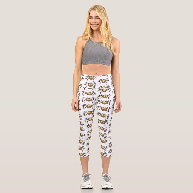 Leggings Capri Caricature d'araignée mignonne et adorable (Recto)