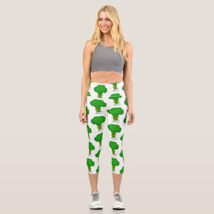 Leggings Capri Caricature de brocoli dansant Cute kawaii