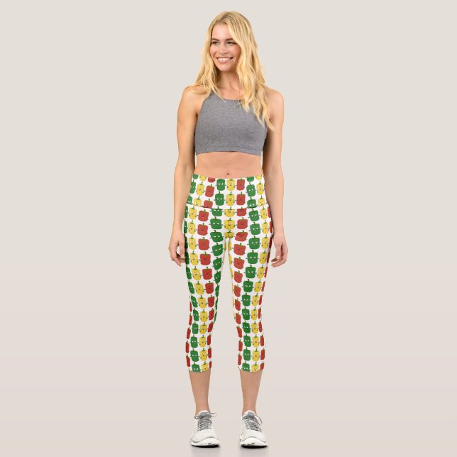 Leggings Capri Caricature de chant trio capsicum poivre clair (Recto)