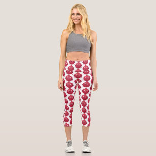 Leggings Capri Caricature de fruits à la grenade joyeux