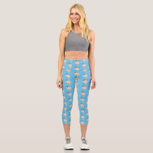 Leggings Capri Caricature de planeur de sucre volant mignon