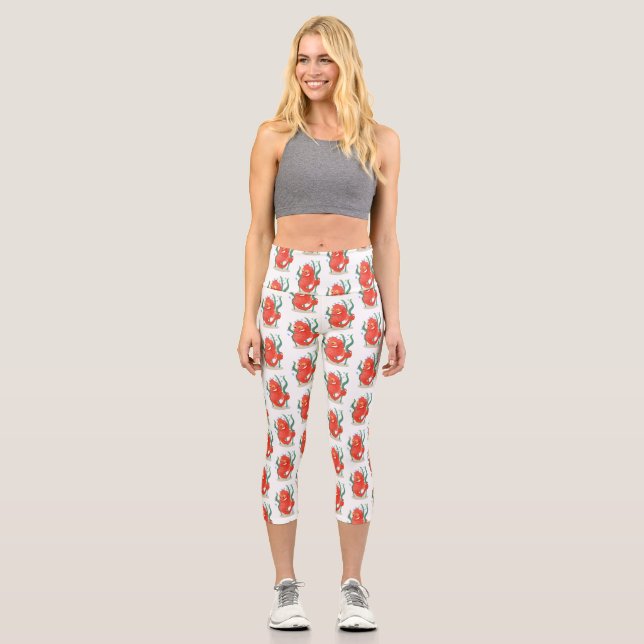 Leggings Capri Caricature d'hippocampe pygmée (Recto)