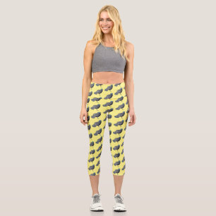 Leggings Capri Caricature d'oiseau de faisan paon de Bornéo