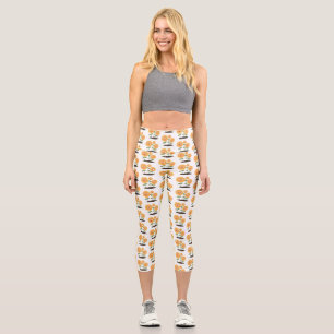 Leggings Capri Caricature joli tournesol souriant illustration