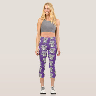 Leggings Capri Caricature joyeux koala agitant