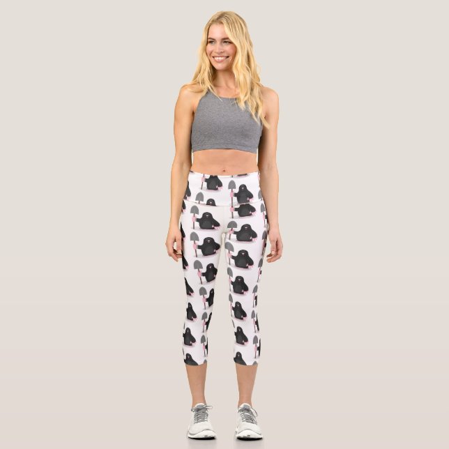 Leggings Capri Caricature mole joyeux (Recto)